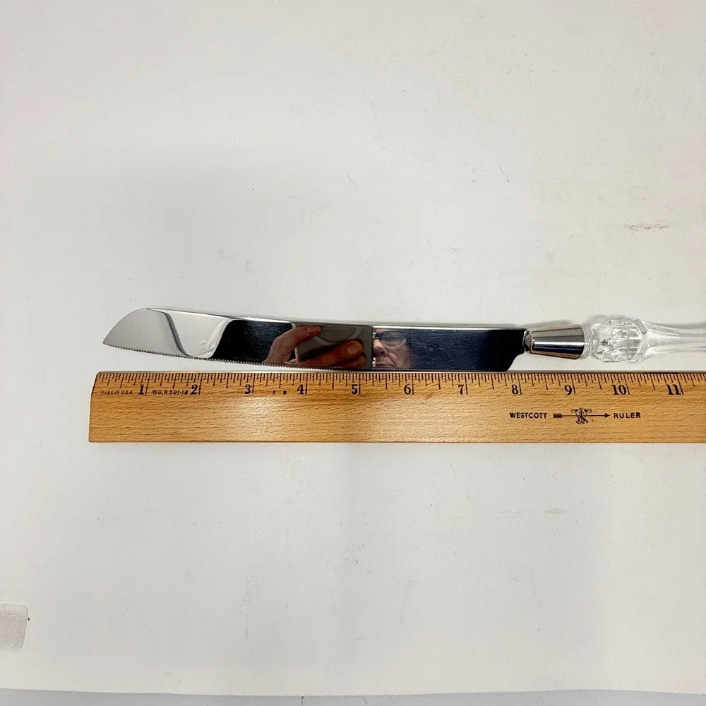 Fostoria Cake Knife Lead Crystal Handle Stainless Steel Blade Size‎ 13 1/4